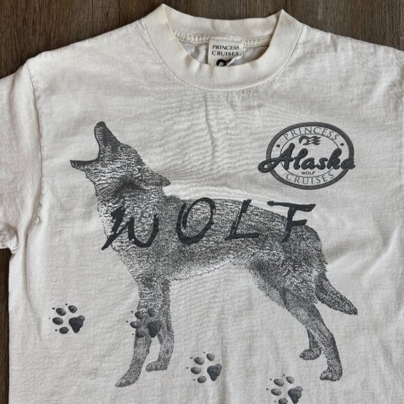 Vintage Princess Cruises Alaska Wolf T Shirt - Medium - Picture 2 of 4